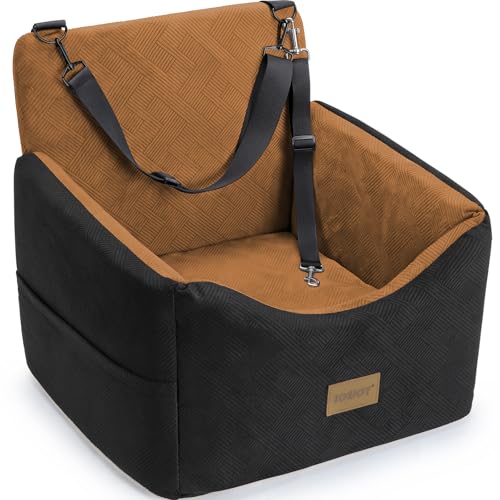 Dog Car Seats for Small Medium Dogs Under 35lbs (Brown / Small/Medium)