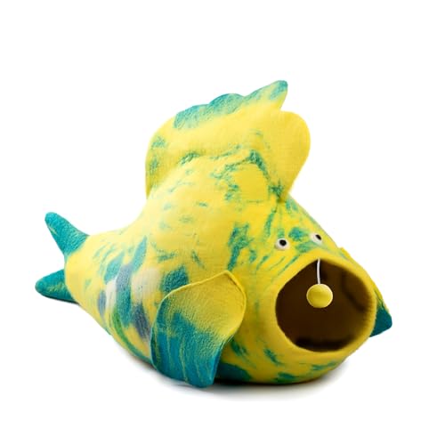 Luxurious Merino Wool Cat Cave (Fish)