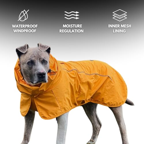 Dog Raincoat Waterproof Rain Jacket w (01 - Mustard Yellow / X-Large)