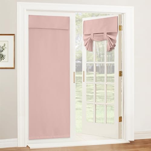 Blackout Curtain Privacy Window Drape for Living Room Bedroom Door (Orange Pink / 36"W x 69"L (Pack of 1))