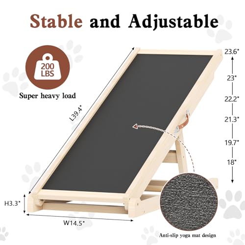 Dog Ramp for Bed Couch Car (39.4"L x 14.5"W x 3.3"H)