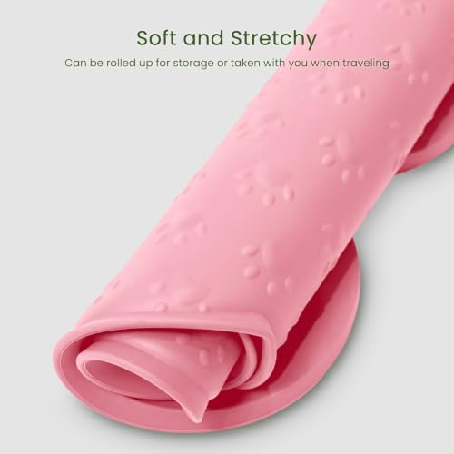 Dog Food Mat Anti (19.4" x 9.8"-2PCS / Pink)