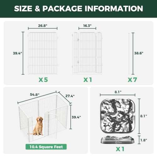Homeplus Indoor Dog Playpen with Lick Mat (White / 40"H)