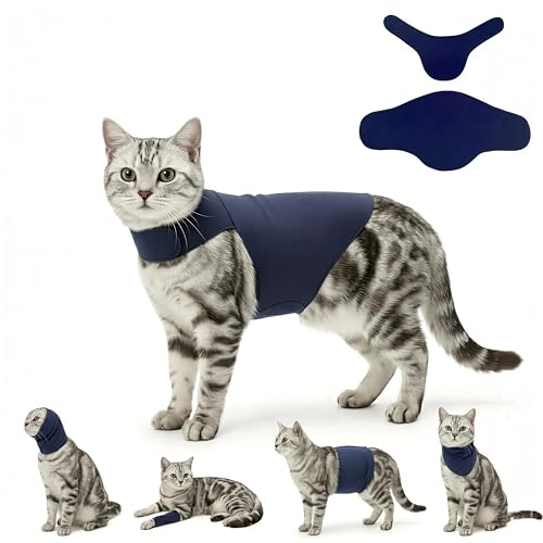 Dog & Cat Surgery Recovery Suit and Anxiety Wrap (XS / Dark Blue)