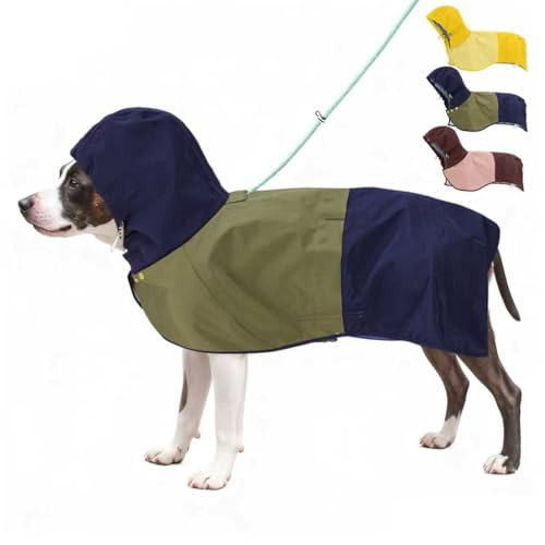 Waterproof Dog Raincoat with Hood (X-Large / Blue-Green)