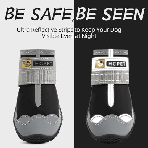 Dog Shoes for Dogs (Black / Width 2.55 in)