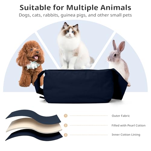Dog Sling Carrier 15 lbs (Navy Blue Sling / 15.7"L x 5.9"W x 8.6"H)