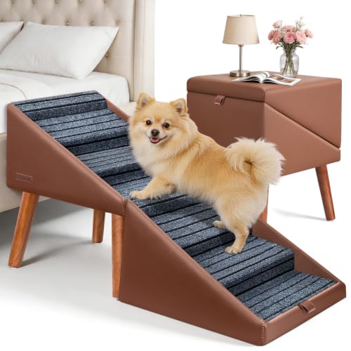 22.8" H Dog Stairs for High Bed (Brown / 22.8" H)