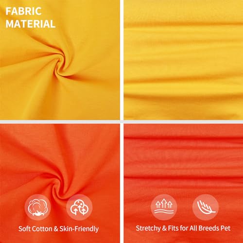 Dog Shirts Soft Plain Solid T (Yellow & Orange / L-(9~17lb) | Chest(~17.7"))