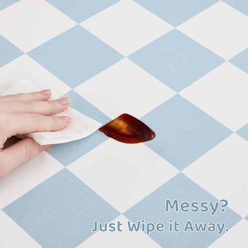 Checkered Dog Feeding Mat (19"L x 12"W / Blue)