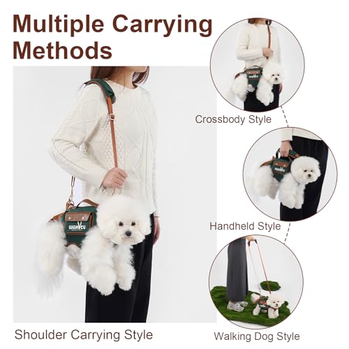 Dog Lift Harness Dog Carrier Sling for Small Dogs & Cats (X-Small(2-5 LBS) / 1.0 Green)