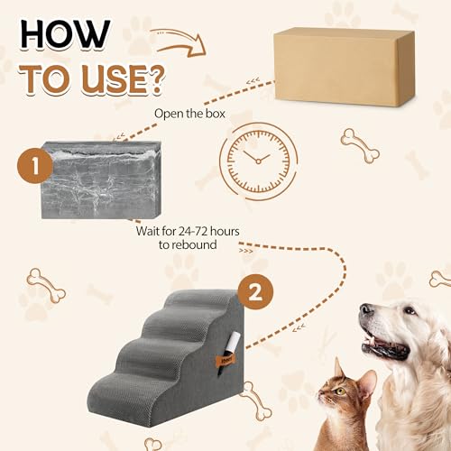 Dog Stairs Romrol Dog Steps Ramp for High Bed and Couch
