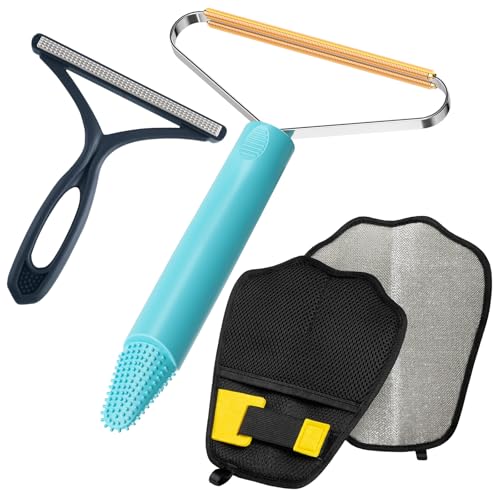 3 Pack Pet Hair Remover Carpet Rake (Blue With Black)