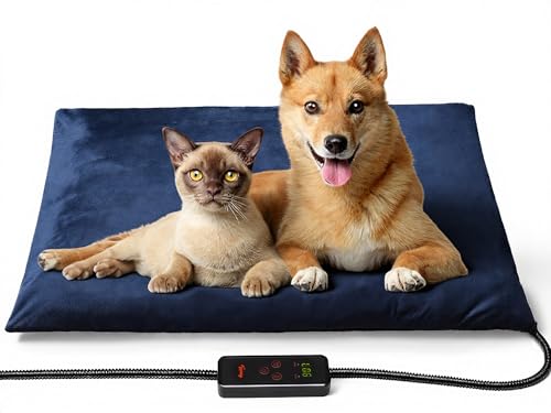 Large Pet Heating Pad (35.0"L x 24.0"W x 0.6"Th / Navy Blue)
