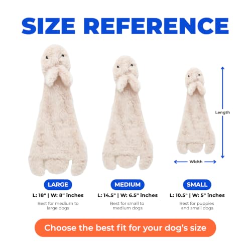 2-in-1 Stuffless Squeaky Dog Toy - Hare, Medium (Brown/Hare / Medium)