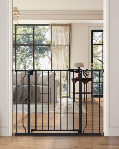 Baby Gate Auto Close (Black / 29-40"Wide, 28"Tall)