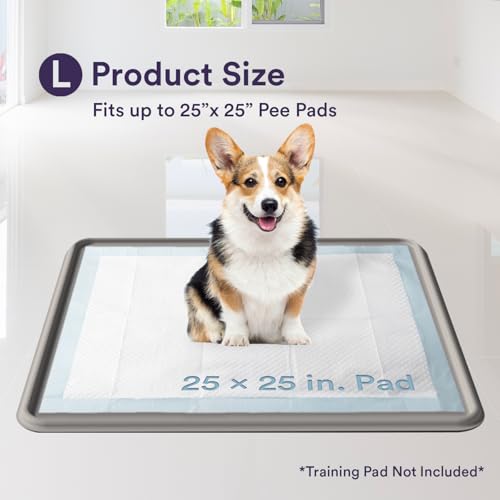 Pee Pad Tray Holder for Dogs (Large / Gray)