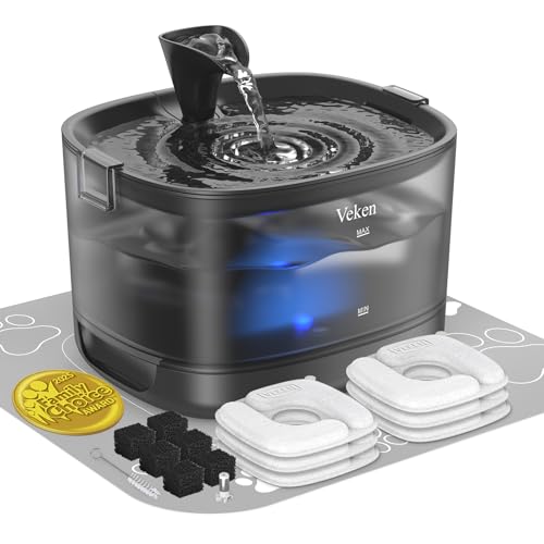 85oz 2.5L Cat Water Fountain with Detachable Tank (Black)