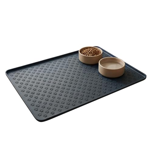 Silicone Dog Food Mat (23.6” x 15.9” Black)