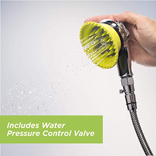 Chrome Handheld Shower Head with Dog Brush