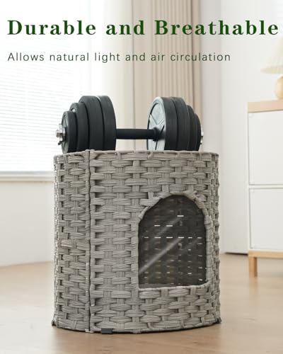 Cat House for Indoor Cat (Gray / Round-XL)