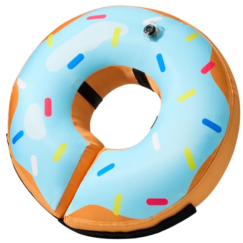 Inflatable Dog Cone Collar Alternative After Surgery Large (Blue Donut / Large [Neck:14"-18"])