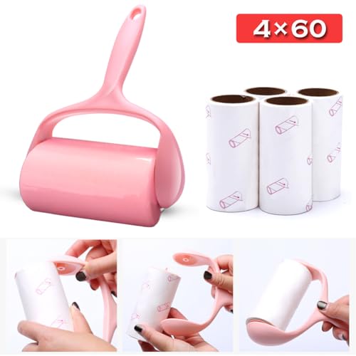 Lint Roller Pet Hair Roller (1handle+4refills)