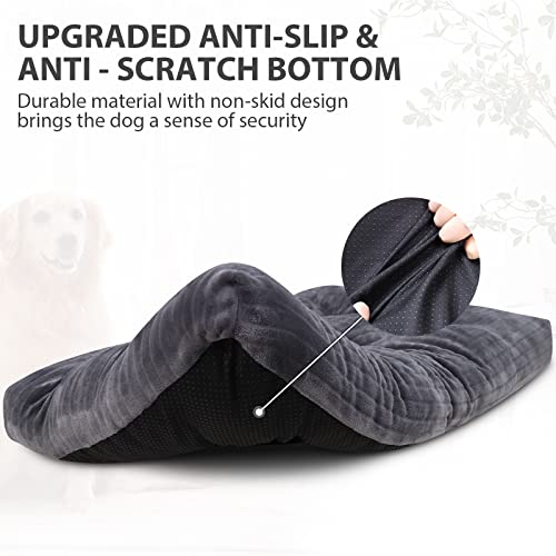 Washable Dog Crate Bed Kennel Mat for XX (Gray / 17.0"L x 11.0"W x 2.5"Th)