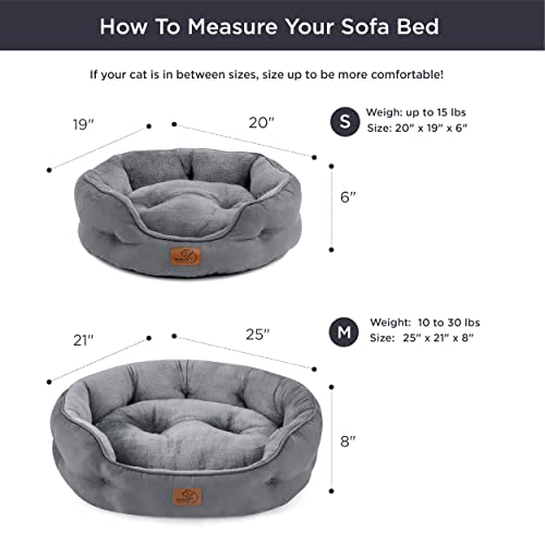 Dog Beds for Small Dogs (25"L x 21"W x 8"Th / Grey)