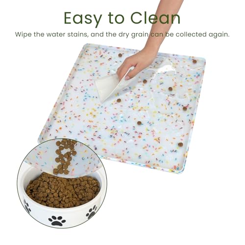 Dog Food Mat Anti (11.8"L x 11.8"W / Donut-White)