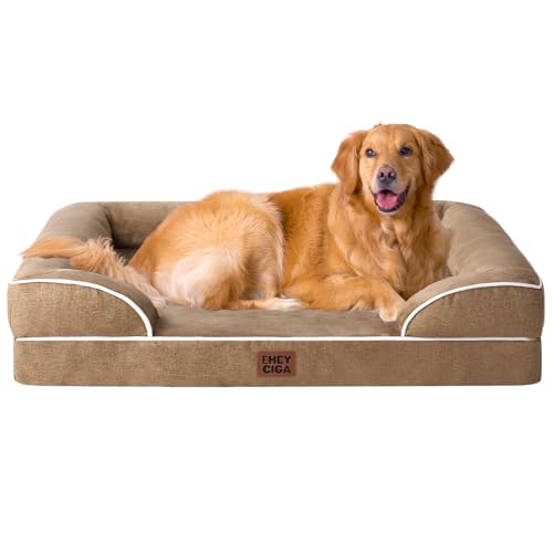 Orthopedic Dog Beds for Extra Large Dogs (Camel / 44.0"l X 32.0"w X 6.5"th)