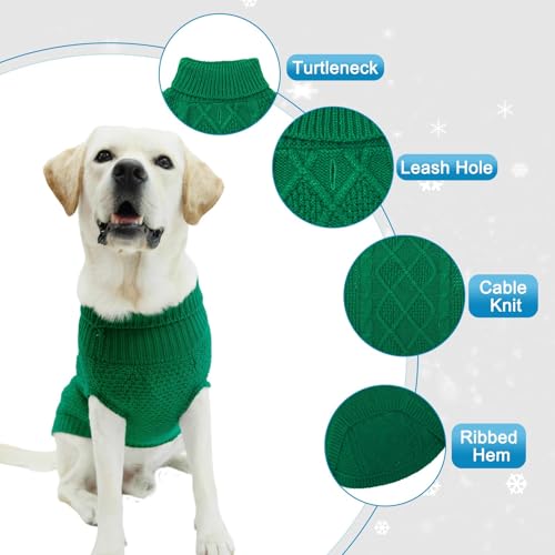Turtleneck Dog Sweater (X-Large / Green)