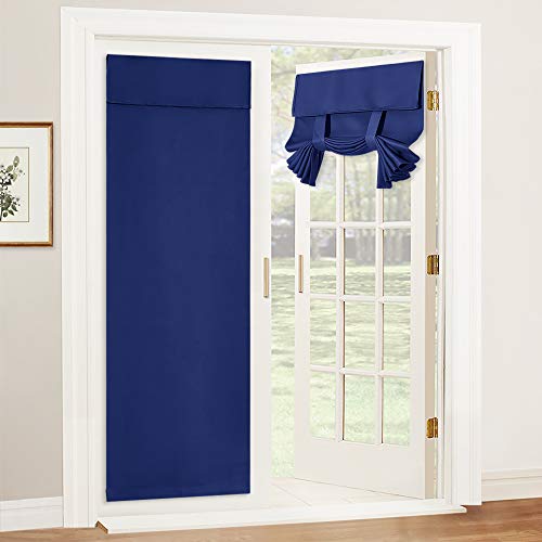 Blackout French Door Curtain (Navy Blue / 26"W x 72"L (Pack of 1))