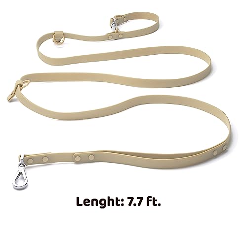 Heavy Duty Hands Free Dog Leash for Medium to Large Dogs for Comfortable Running (Beige)