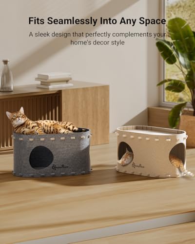 Cat House for Indoor Cats (Cream / Single)