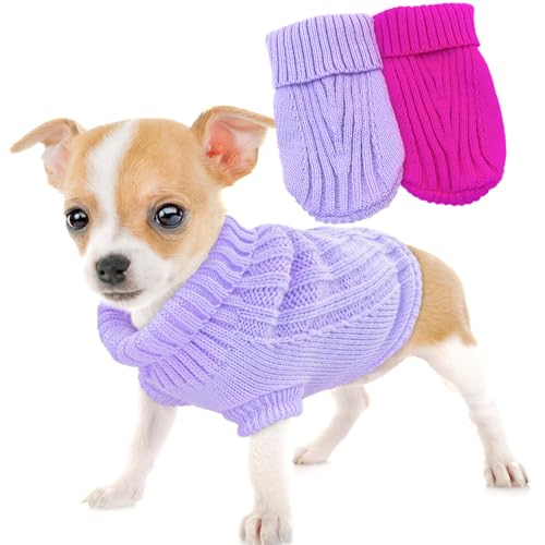 XS Dog Sweater 2 (X-Small / Rose+Purple)