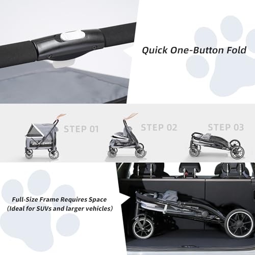 Dog Stroller for Large Dogs (Gray)