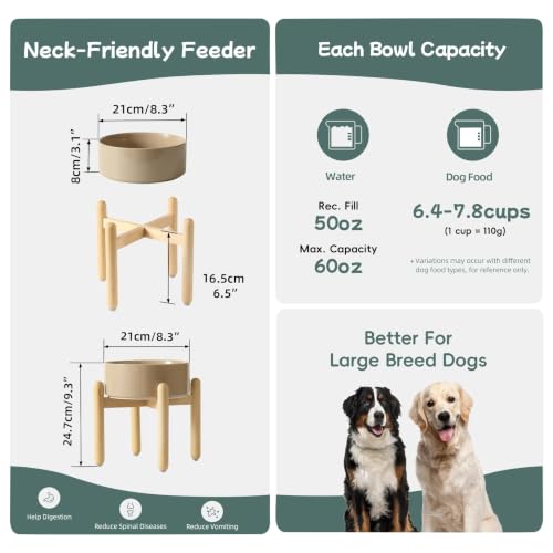 Ceramic Dog Bowls Elevated (Greige)