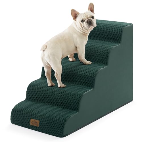Wide Dog Stair for Small Dog 22.6" H (Dark Green / Wide:17.7"x33"x22.6")