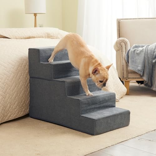 Dog Stairs for High Bed 22.5" H (Grey / Standard 15.7" x 30" x 22.5")