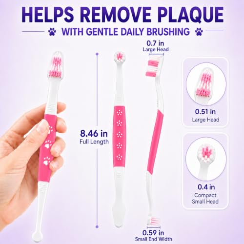 Dog Toothbrush (Pink / 1 Count (Pack of 1))