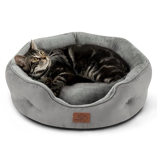Small Dog Bed Washable (20"L x 19"W x 6"Th / Grey)