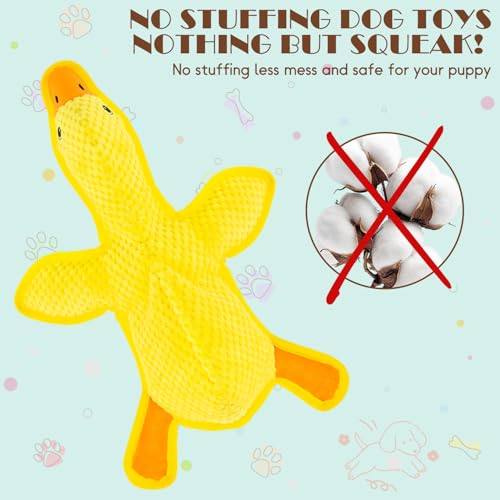 No Stuffing Dog Squeak Toys (Yellow)