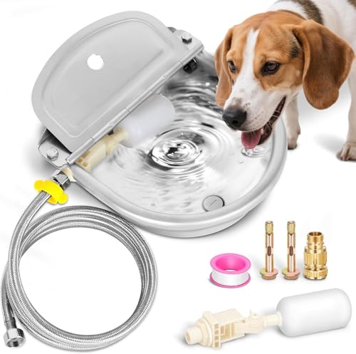 Automatic Animal Drinking Water Bowl with Float Valve (71" Hose & Drain)