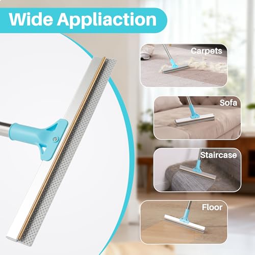 Carpet Rake for Pet Hair Removal (1 PCS[1 Long Handle] / Cyan)