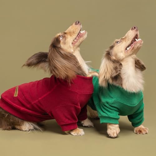 3 Pack Classic Fleece Dog Sweater (Small / Red Green Navy Blue)