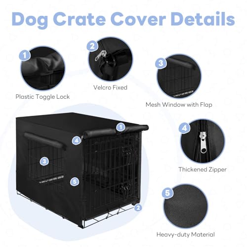 Dog Crate Cover (Black (with window) / 24 Inch)