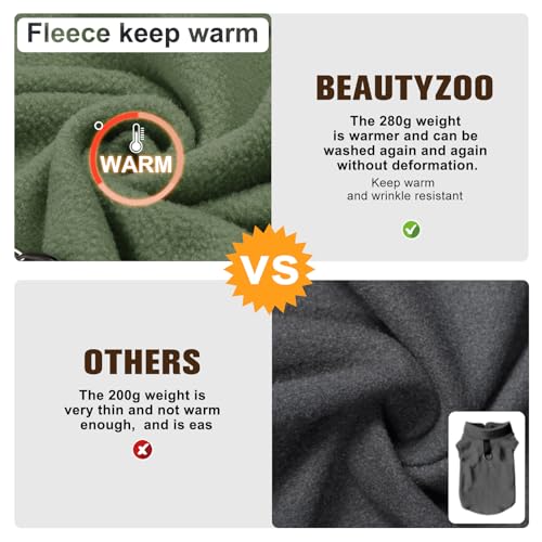Dog Fleece Vest Sweater Winter Jacket for Small and Medium Dogs with D (Medium / ARMY GREEN)