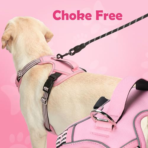 Dog Harness No Pull (Pink / Medium)