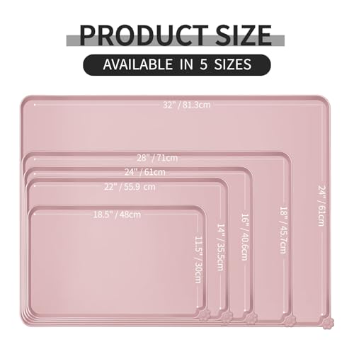 Silicone Pet Feeding Mat (Misty Rose / 18.5" x 11.5")